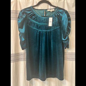 Loft Ruched Velvet Top